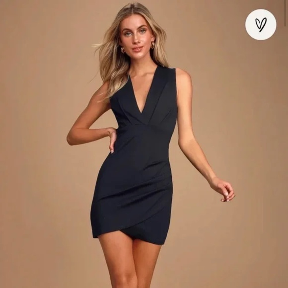 NWT Lulu’s Cocktail Hour Black Wrap Dress